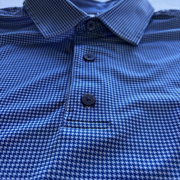 FootJoy‎ Blue Houndstooth Golf Polo Shirt XL Quail Hollow Club Embroidered Logo - Picture 4 of 11